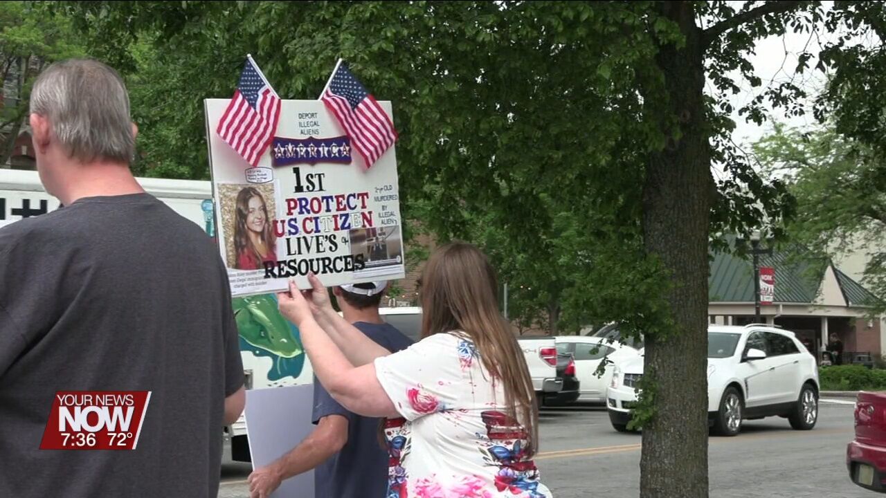 Lima residents hold demonstration downtown to voice opposition to illegal immigration